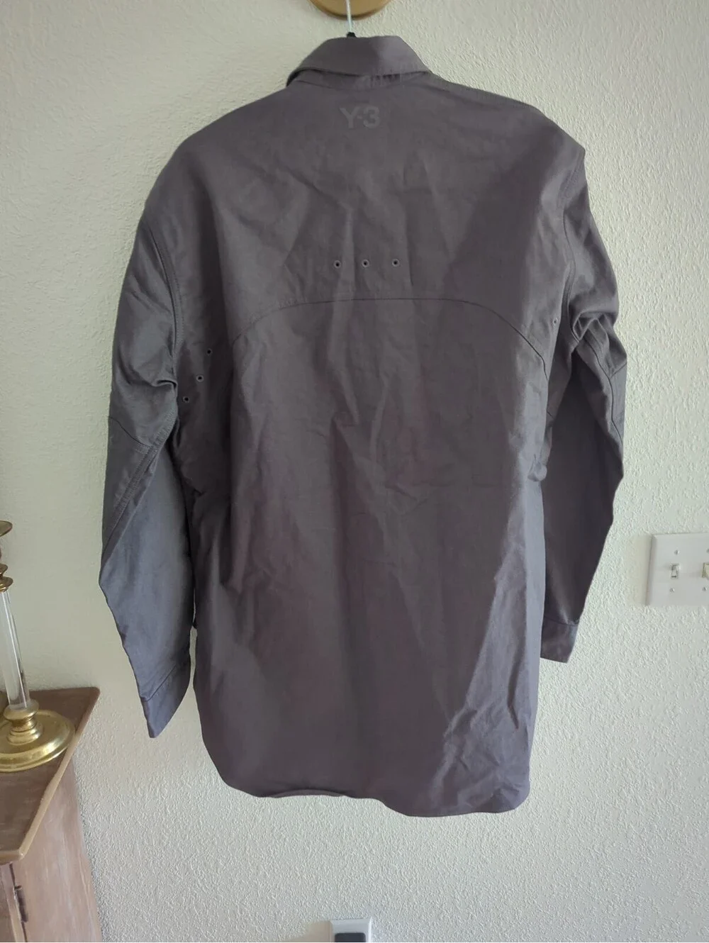 Adidas Y-3 UT Twill Overshirt Utility Style KB2079 Grey Large NWT Yohji Yamamoto